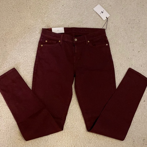 7 for all mankind Gwenevere skinny dark wine jeans